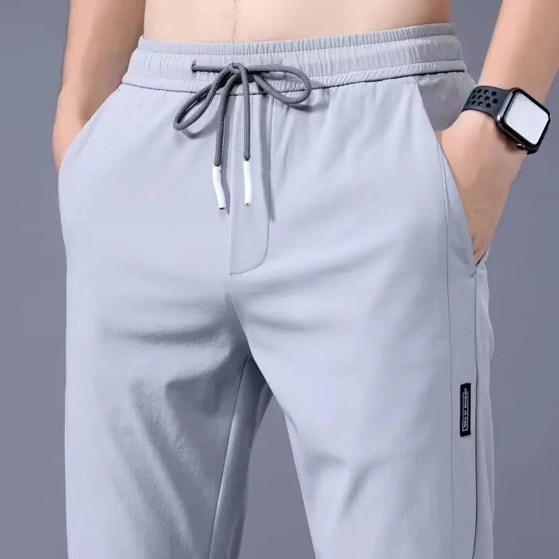 Ice Sensation Straight-Leg Pants for Men Summer Thin Loose-Fit Casual Trousers Slims Your Silhouette Men'S Pants